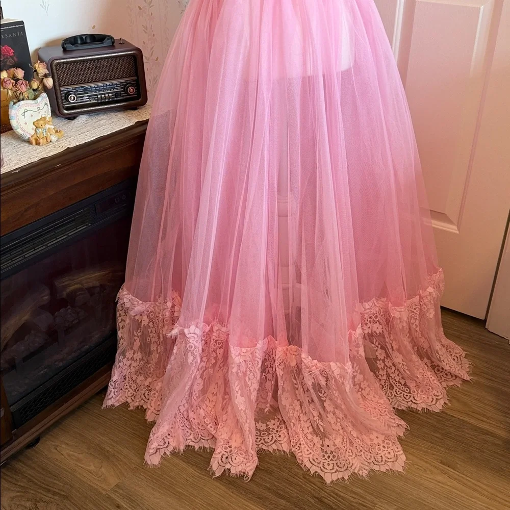 Widow Dance With Death Sleeveless Maxi Dress - Pink - Picture 3 of 6